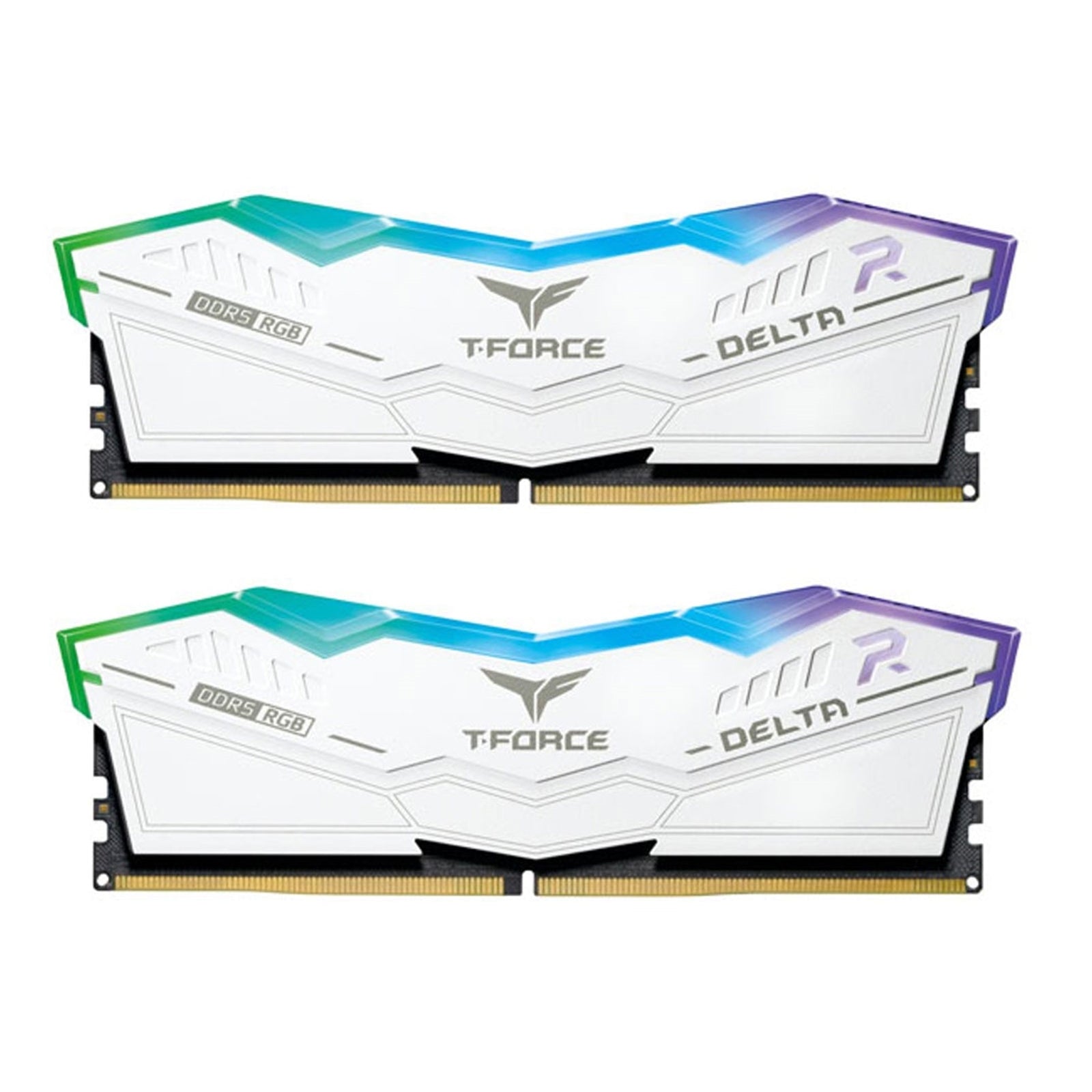 Team T-Force Delta RGB FF4D532G6200HC38ADC01 32GB 6200MHz DDR5 System Memory 2 x 16GB, White, CL38-38-38-78 1.25V Team T-Force Delta RGB FF4D532G6200HC38ADC01 32GB 6200MHz DDR5 System Memory 2 x 16GB, White, CL38-38-38-78 1.25V